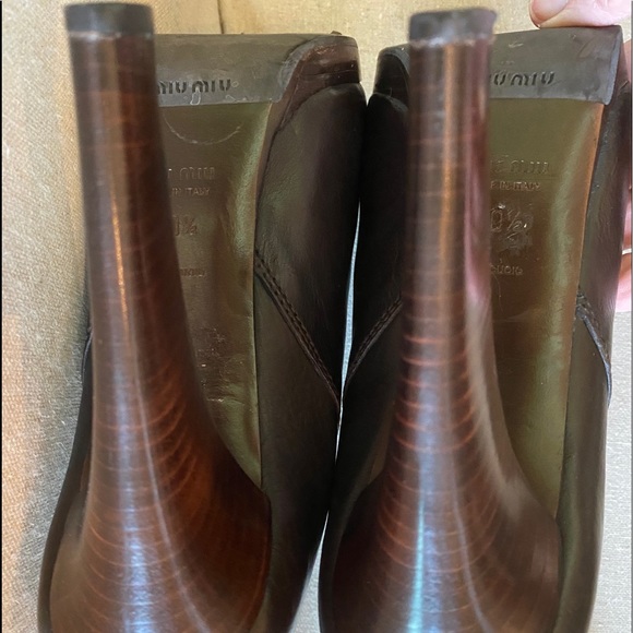MiuMiu Brown leather Boots size 40 1/2 - Picture 9 of 9